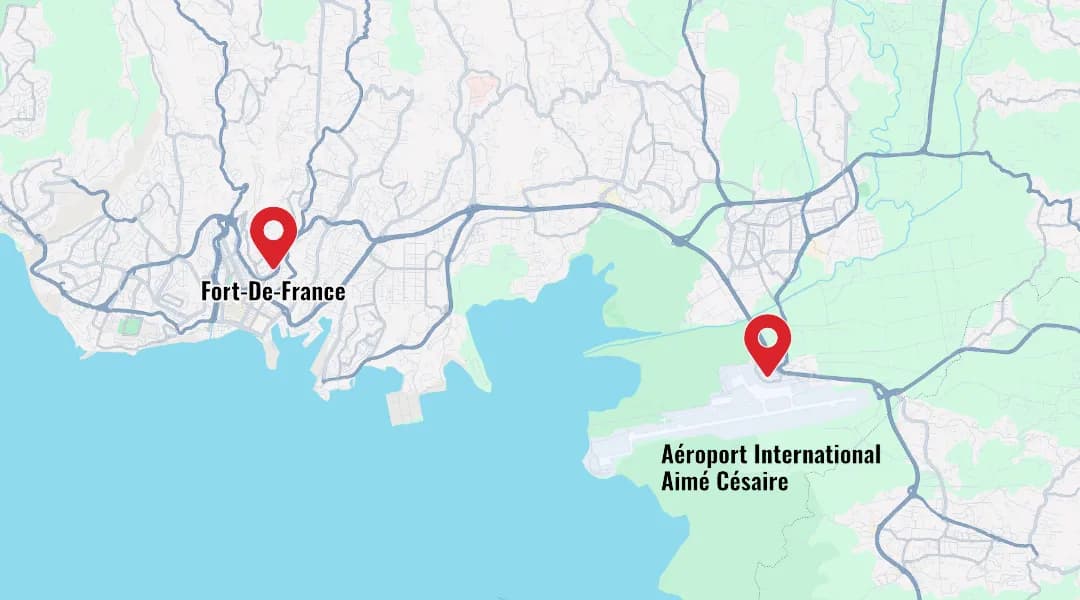 Points de remise location Spar’Car Fort-de-France & Aimé Césaire