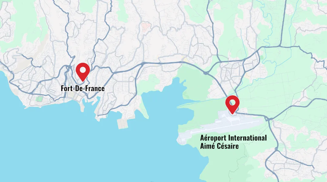 Points de remise location Spar’Car Fort-de-France & Aimé Césaire