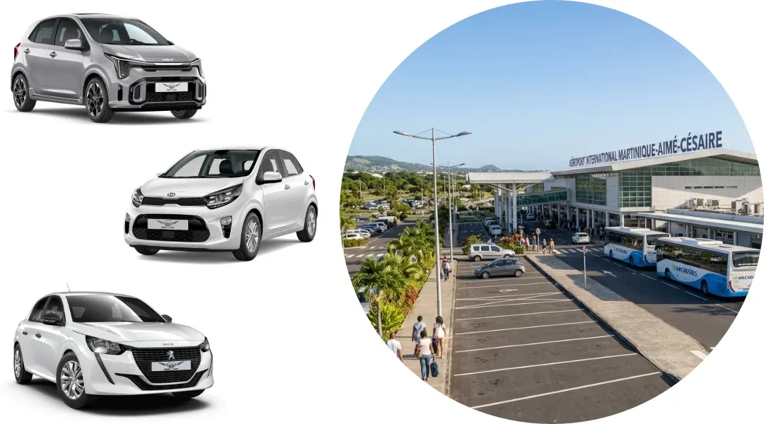 location de voiture pas cher à l'aéroport Aimé Césaire