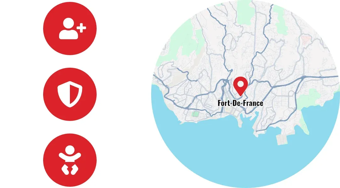 Conducteur supplémentaire + assurance tous risques + siège bébé disponible à la livraison Fort-de-France